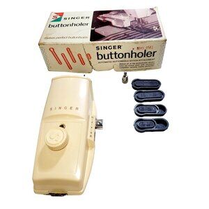 Vintage Singer Automatic Buttonholer Model 489500/489510 Original Box Accessorie